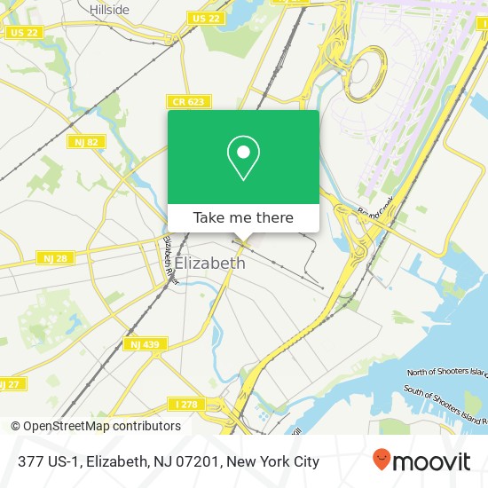 Mapa de 377 US-1, Elizabeth, NJ 07201