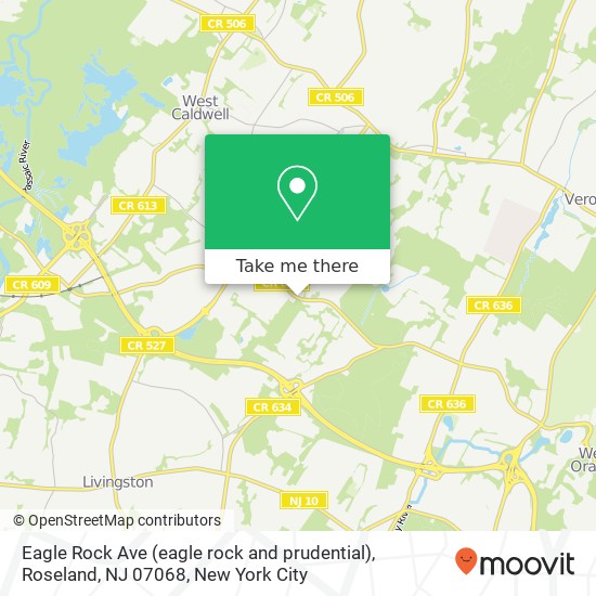 Mapa de Eagle Rock Ave (eagle rock and prudential), Roseland, NJ 07068