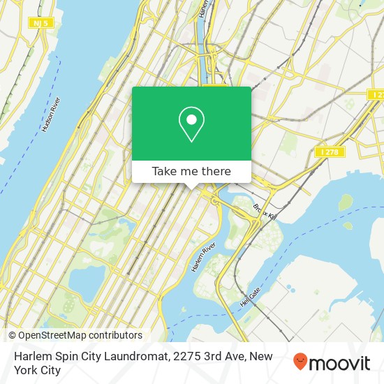Mapa de Harlem Spin City Laundromat, 2275 3rd Ave