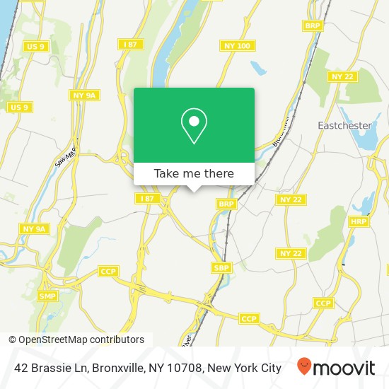 Mapa de 42 Brassie Ln, Bronxville, NY 10708