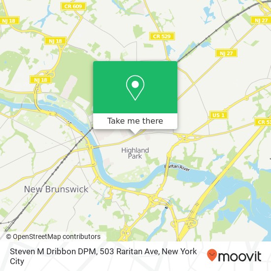 Steven M Dribbon DPM, 503 Raritan Ave map