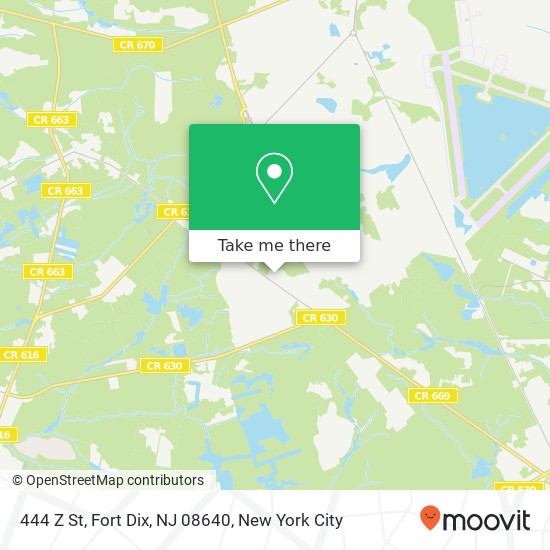 Mapa de 444 Z St, Fort Dix, NJ 08640