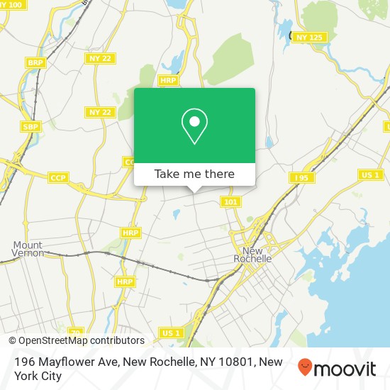 Mapa de 196 Mayflower Ave, New Rochelle, NY 10801