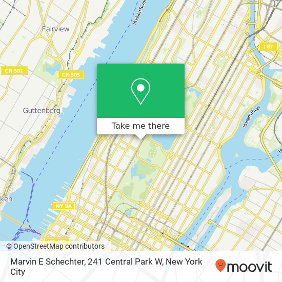Marvin E Schechter, 241 Central Park W map