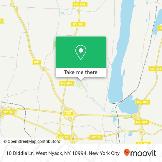 Mapa de 10 Diddle Ln, West Nyack, NY 10994