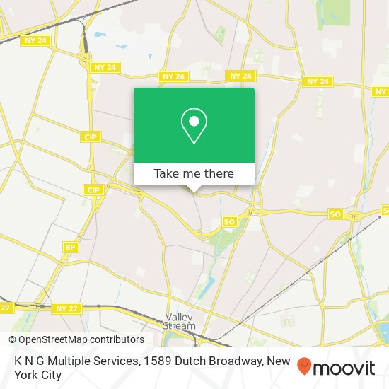 Mapa de K N G Multiple Services, 1589 Dutch Broadway