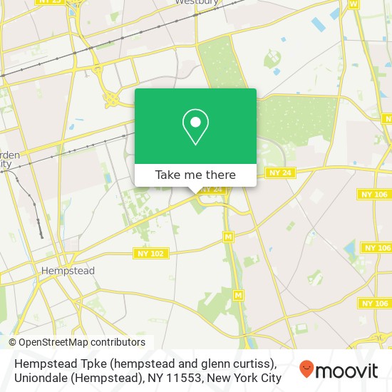 Hempstead Tpke (hempstead and glenn curtiss), Uniondale (Hempstead), NY 11553 map