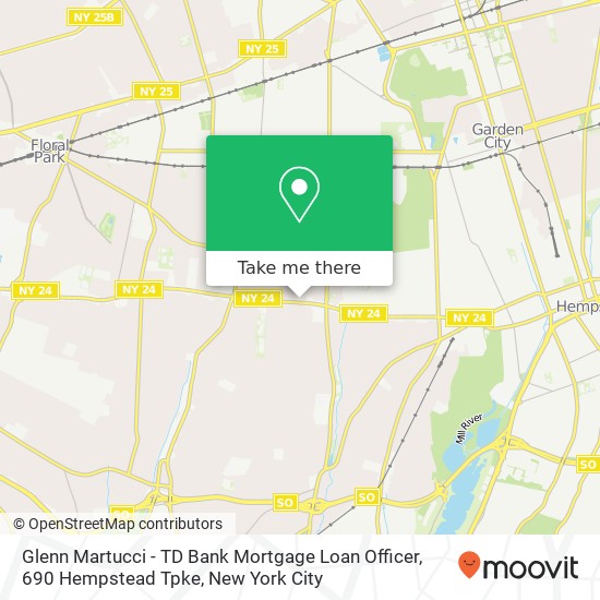 Mapa de Glenn Martucci - TD Bank Mortgage Loan Officer, 690 Hempstead Tpke