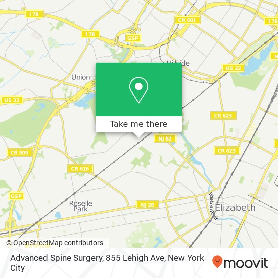 Advanced Spine Surgery, 855 Lehigh Ave map