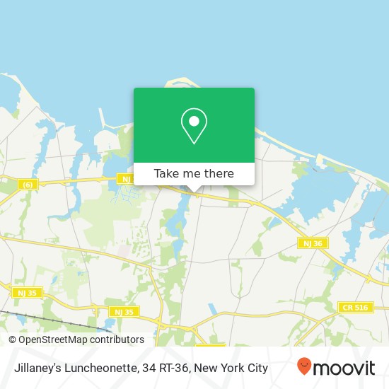 Jillaney's Luncheonette, 34 RT-36 map