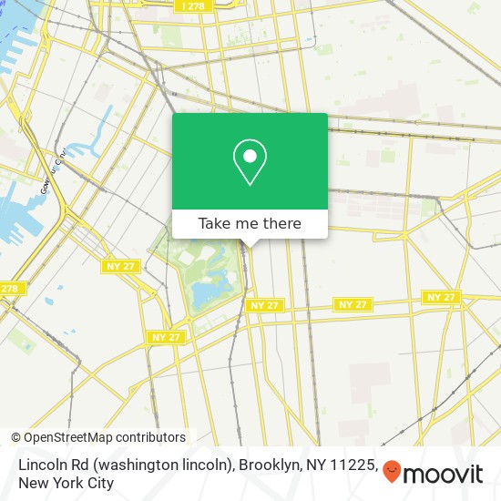 Lincoln Rd (washington lincoln), Brooklyn, NY 11225 map