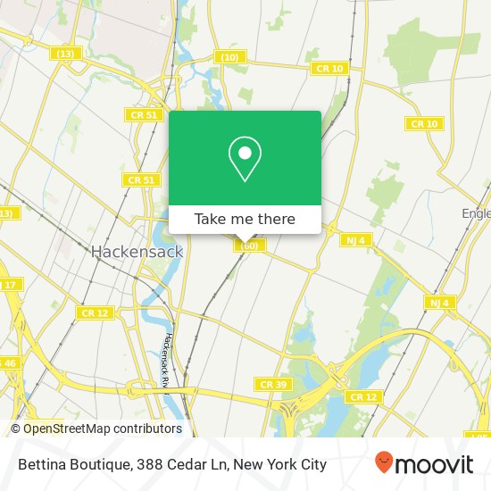 Mapa de Bettina Boutique, 388 Cedar Ln