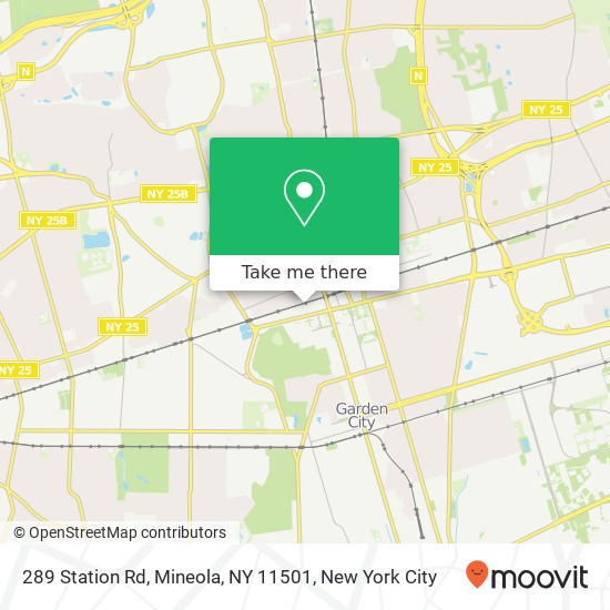 Mapa de 289 Station Rd, Mineola, NY 11501