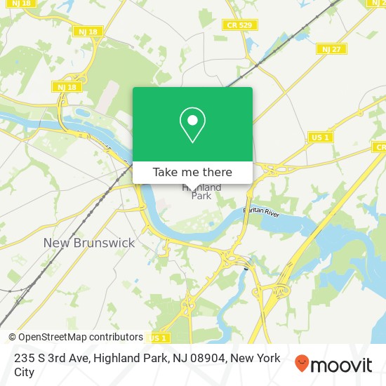 Mapa de 235 S 3rd Ave, Highland Park, NJ 08904