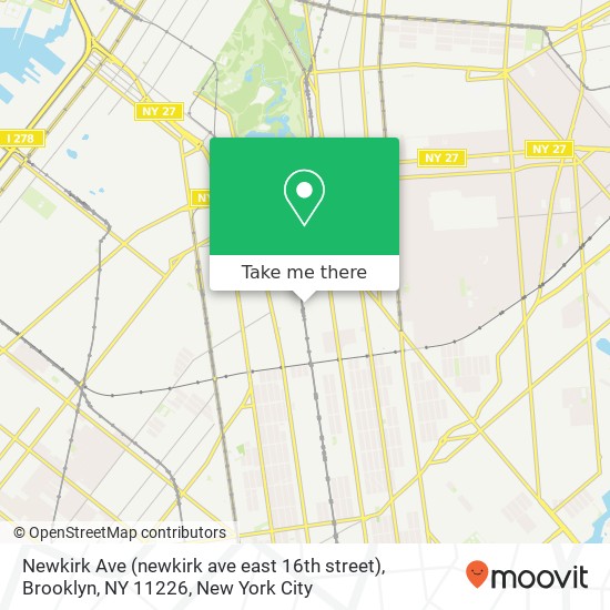 Mapa de Newkirk Ave (newkirk ave east 16th street), Brooklyn, NY 11226