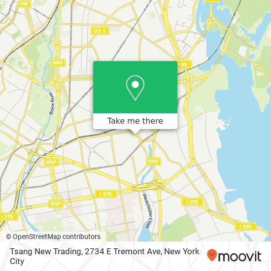Tsang New Trading, 2734 E Tremont Ave map