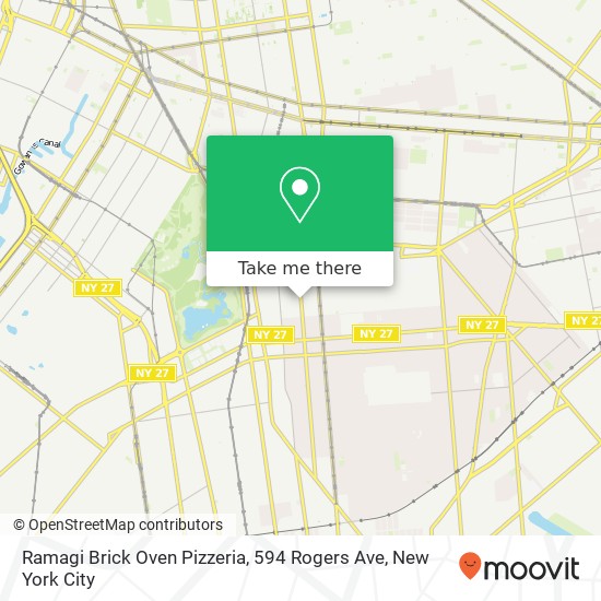 Mapa de Ramagi Brick Oven Pizzeria, 594 Rogers Ave