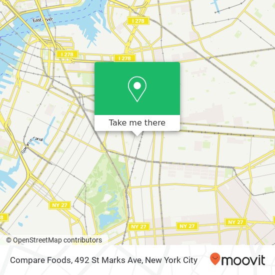 Mapa de Compare Foods, 492 St Marks Ave