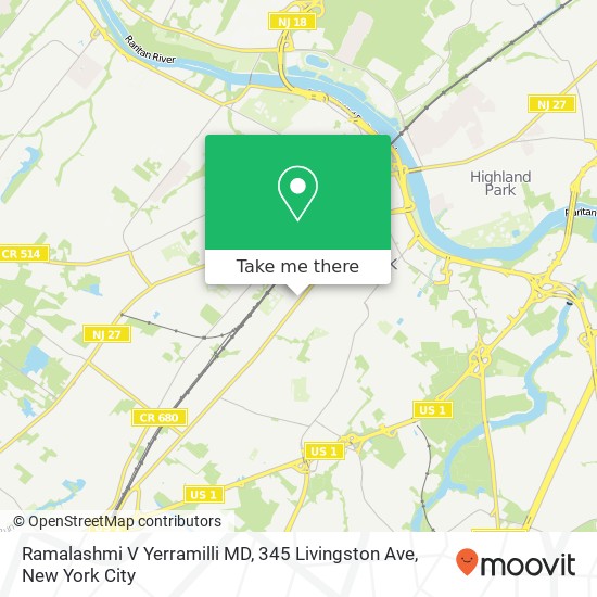 Mapa de Ramalashmi V Yerramilli MD, 345 Livingston Ave