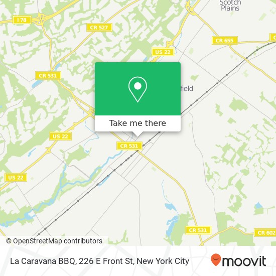 Mapa de La Caravana BBQ, 226 E Front St