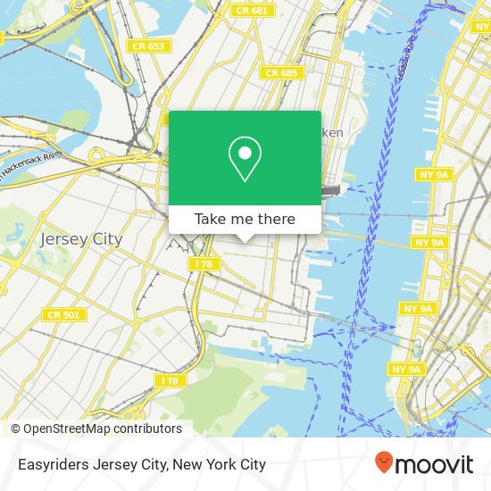 Mapa de Easyriders Jersey City