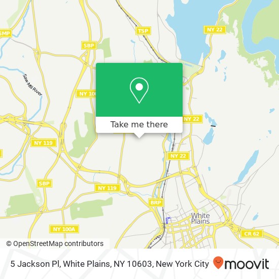 Mapa de 5 Jackson Pl, White Plains, NY 10603