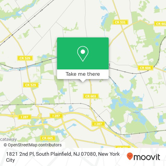 Mapa de 1821 2nd Pl, South Plainfield, NJ 07080