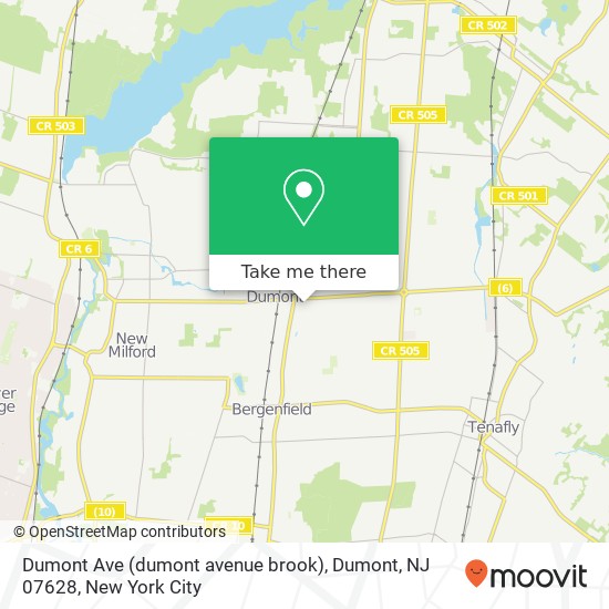 Dumont Ave (dumont avenue brook), Dumont, NJ 07628 map