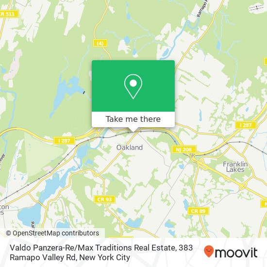 Mapa de Valdo Panzera-Re / Max Traditions Real Estate, 383 Ramapo Valley Rd