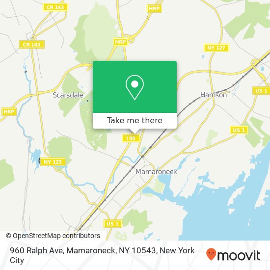 Mapa de 960 Ralph Ave, Mamaroneck, NY 10543