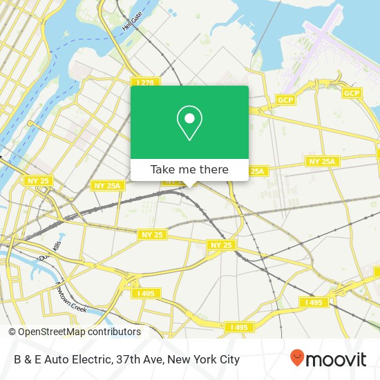 B & E Auto Electric, 37th Ave map