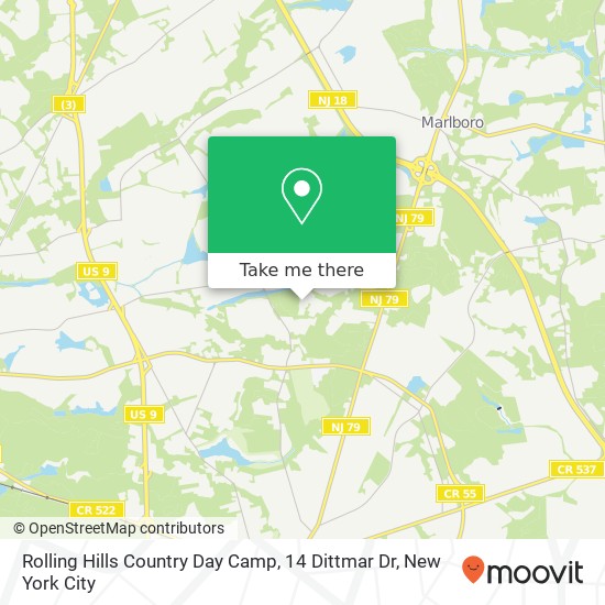 Mapa de Rolling Hills Country Day Camp, 14 Dittmar Dr