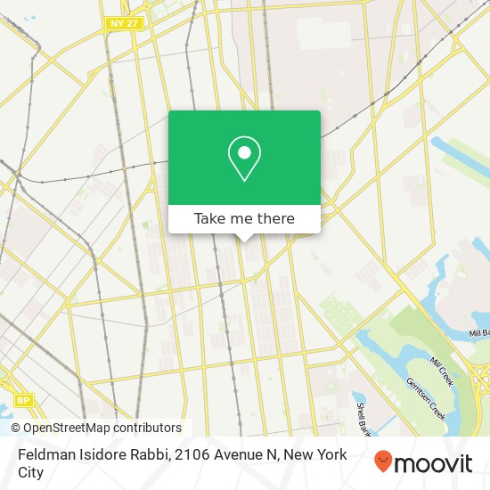 Feldman Isidore Rabbi, 2106 Avenue N map