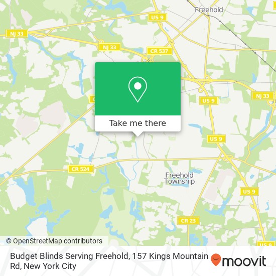 Mapa de Budget Blinds Serving Freehold, 157 Kings Mountain Rd