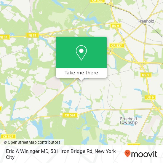 Eric A Wininger MD, 501 Iron Bridge Rd map