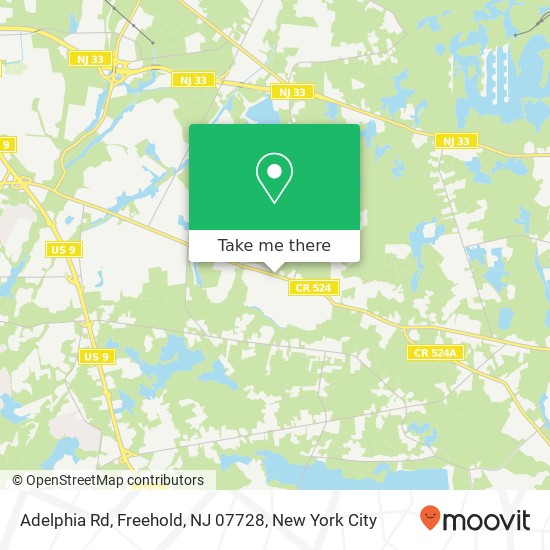 Mapa de Adelphia Rd, Freehold, NJ 07728