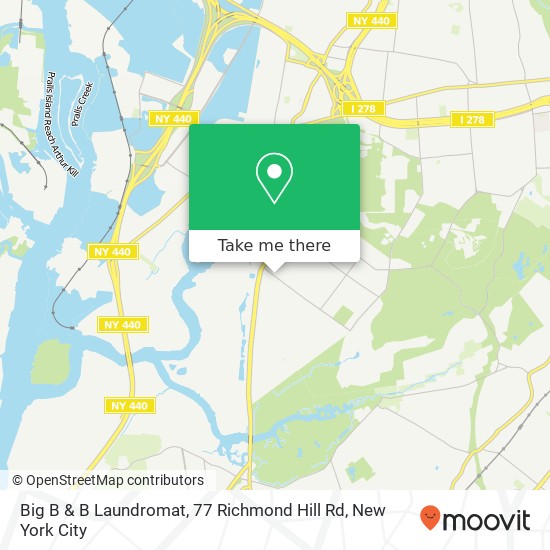 Mapa de Big B & B Laundromat, 77 Richmond Hill Rd