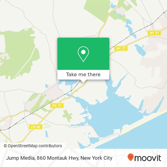 Mapa de Jump Media, 860 Montauk Hwy