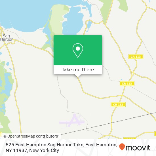Mapa de 525 East Hampton Sag Harbor Tpke, East Hampton, NY 11937