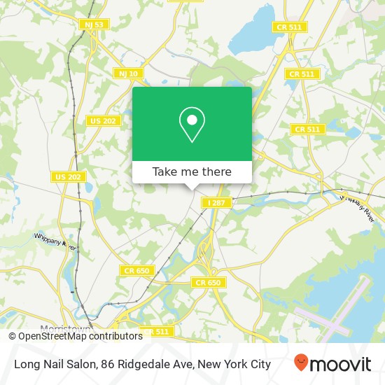 Mapa de Long Nail Salon, 86 Ridgedale Ave