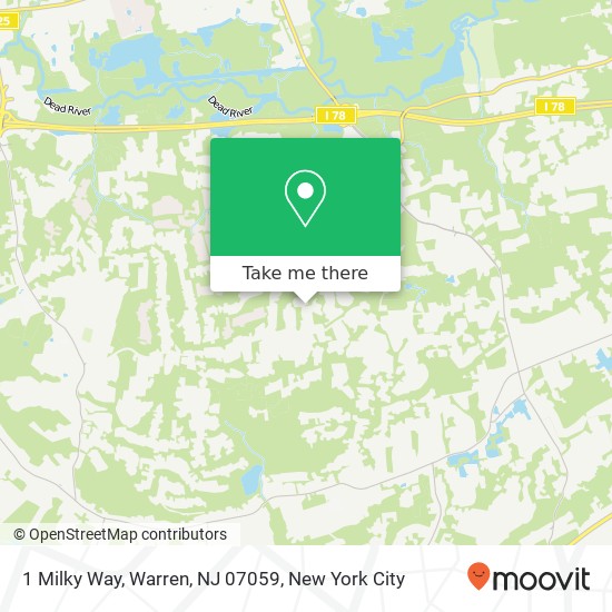 Mapa de 1 Milky Way, Warren, NJ 07059