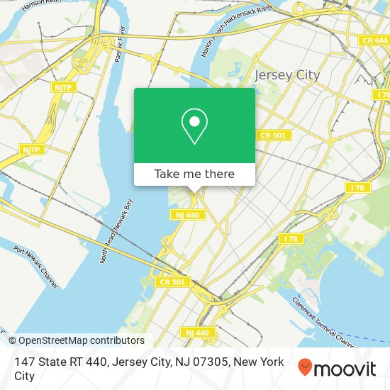 Mapa de 147 State RT 440, Jersey City, NJ 07305