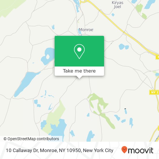 Mapa de 10 Callaway Dr, Monroe, NY 10950