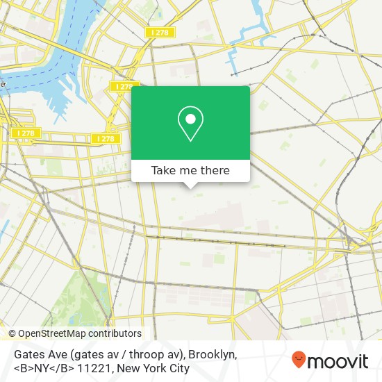 Gates Ave (gates av / throop av), Brooklyn, <B>NY< / B> 11221 map