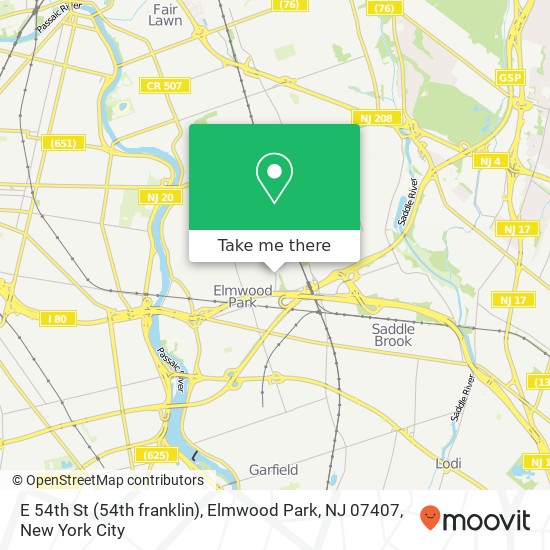 E 54th St (54th franklin), Elmwood Park, NJ 07407 map
