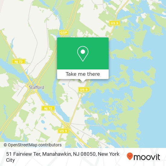 Mapa de 51 Fairview Ter, Manahawkin, NJ 08050