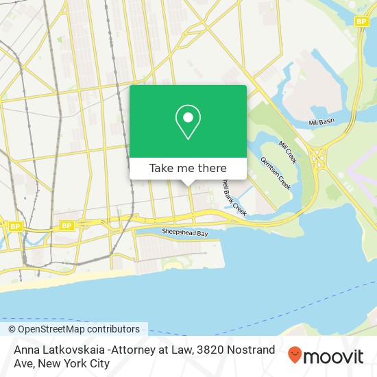 Mapa de Anna Latkovskaia -Attorney at Law, 3820 Nostrand Ave