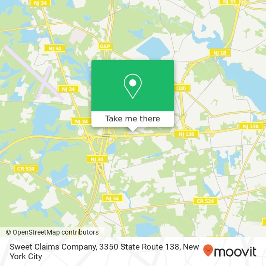 Sweet Claims Company, 3350 State Route 138 map