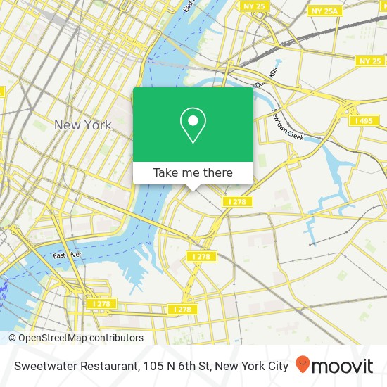 Mapa de Sweetwater Restaurant, 105 N 6th St