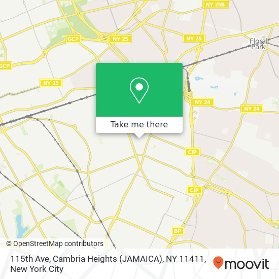 Mapa de 115th Ave, Cambria Heights (JAMAICA), NY 11411